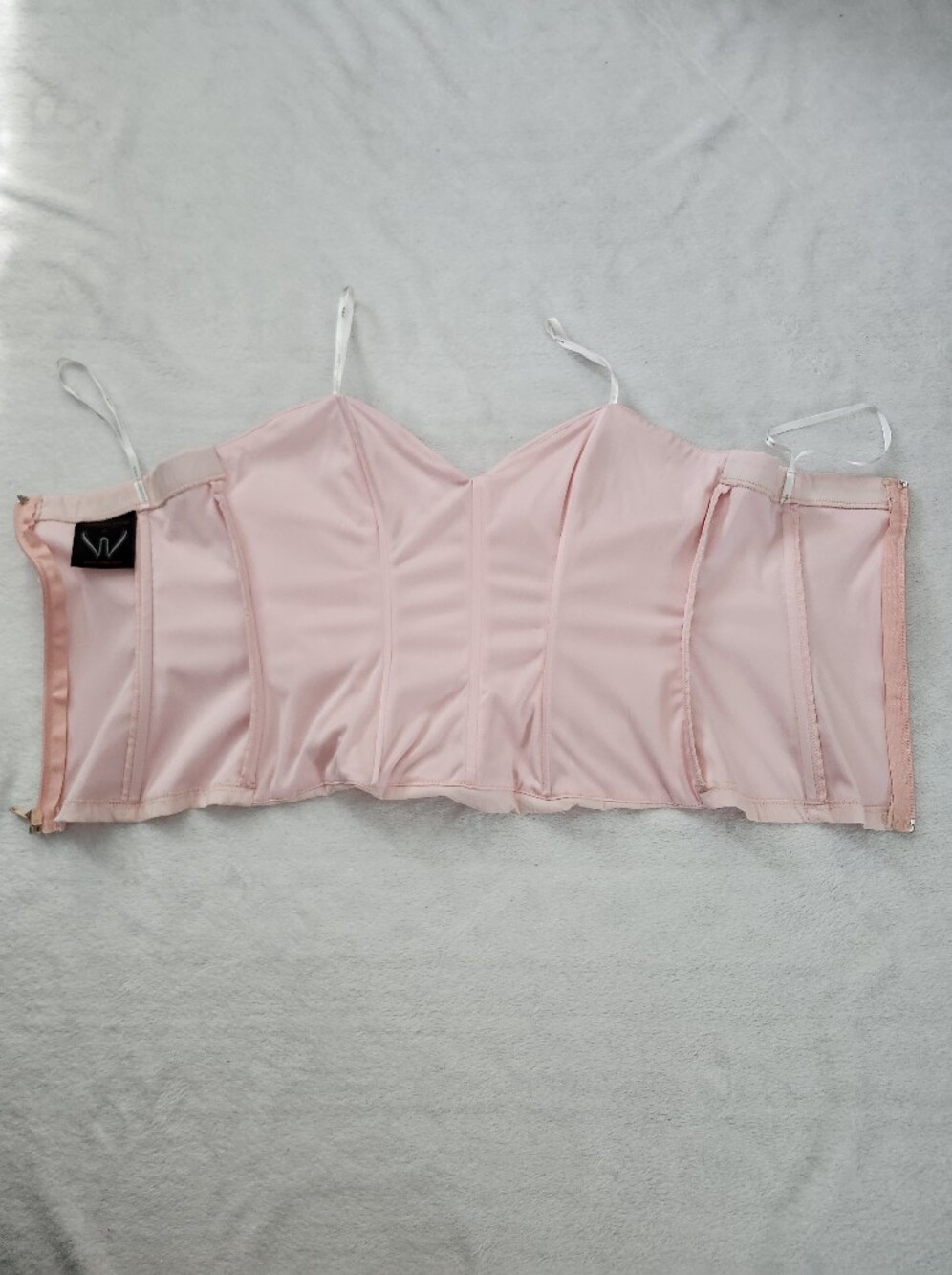 VERONIQUE YOUNG Size 6 Pastel Pink Y2K Romantic Coquette Barbiecore Corset Top - Picture 7 of 11